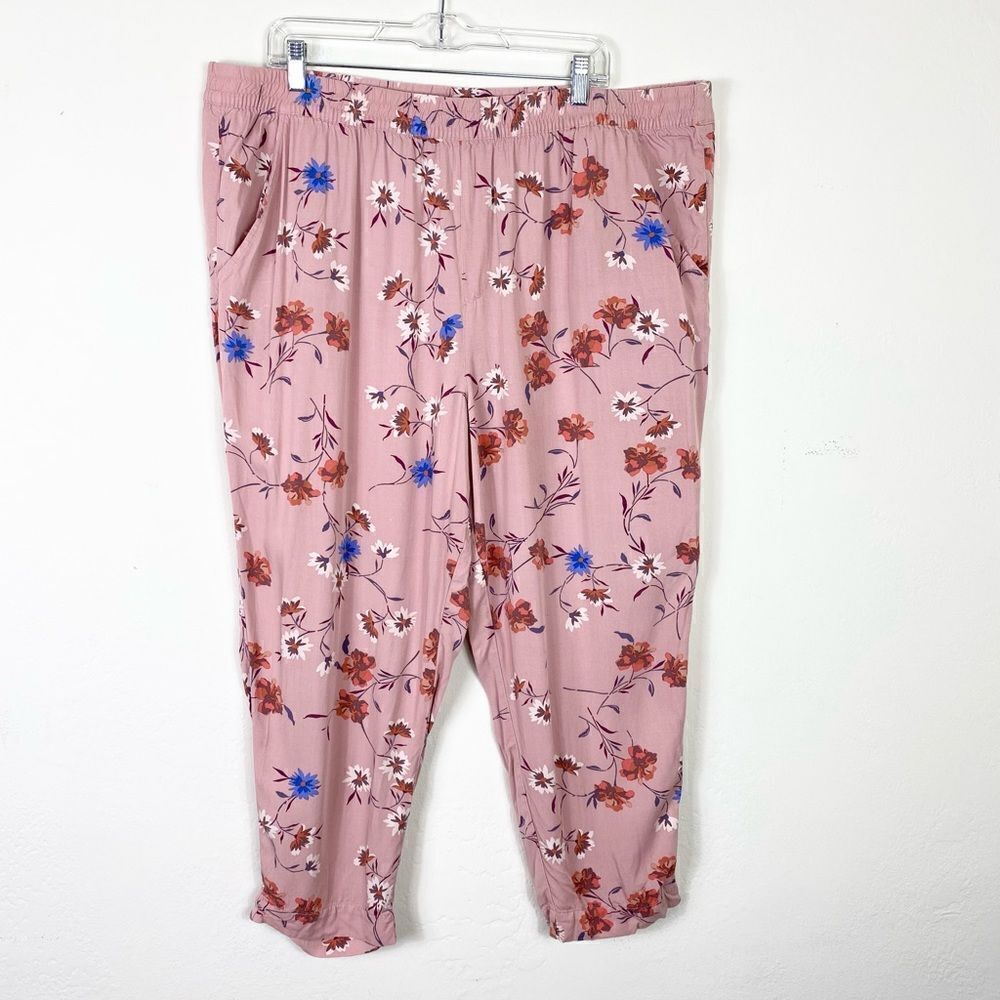 Jessica Simpson Pink Floral High Rise Pajama Pants